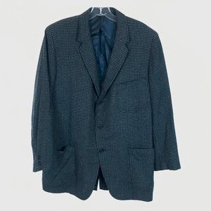Mens 43 LONG 43L Abercrombie & Fitch Vintage Pure Cashmere Houndstooth Blazer